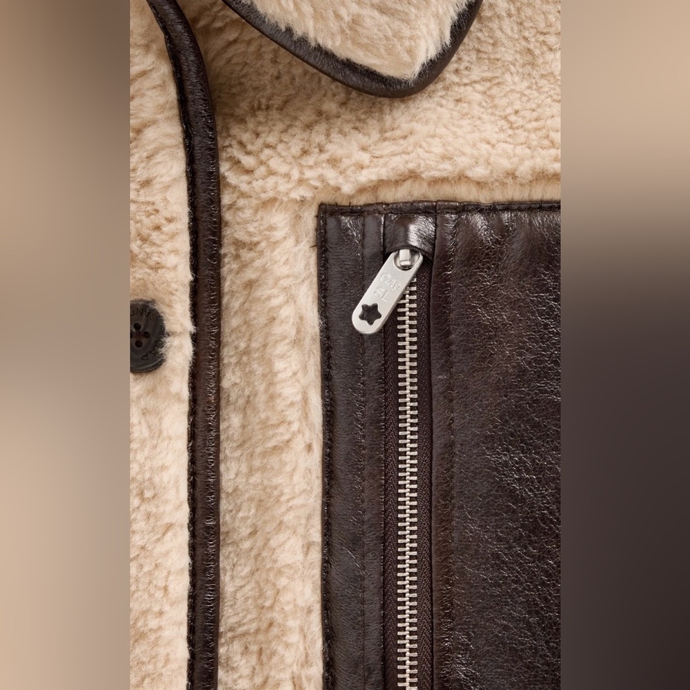 Gap × Sandy Liang Reversible Vegan Leather Sherpa Jacket - Picture 5 of 7